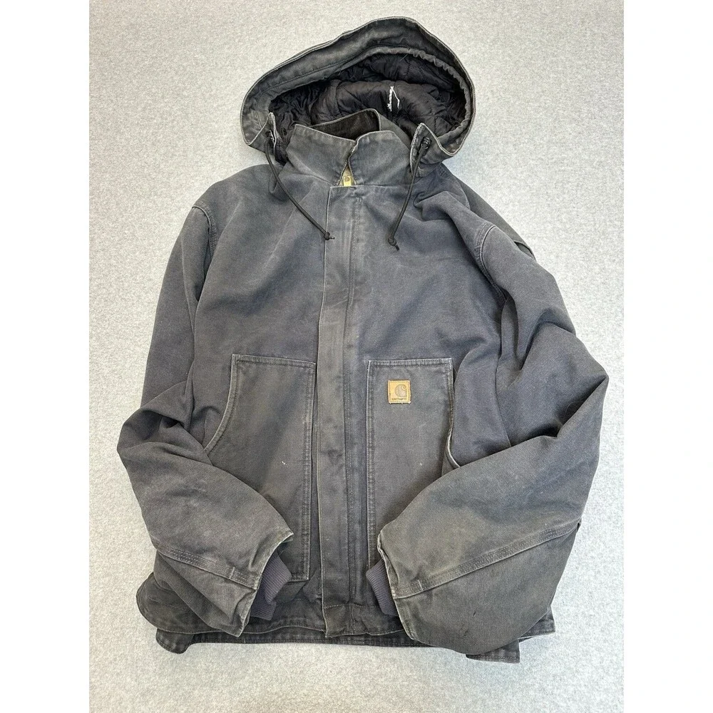 Carhartt J164 PTL Dearborn Hooded Jacket Blue Sherpa Lined Men's Size 2XL